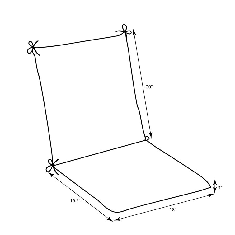 Bay Isle Home Outdoor 3'' Dining Chair Back Cushion & Reviews Wayfair